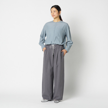 CREPE COLLARLESS SHIRT 詳細画像 サックス 6