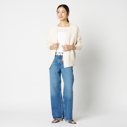 BUBBLE COTTON KNIT OPEN CARDIGAN 詳細画像 アイボリー 1