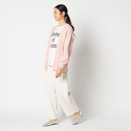 BUBBLE COTTON KNIT OPEN CARDIGAN 詳細画像 ピンク系 11