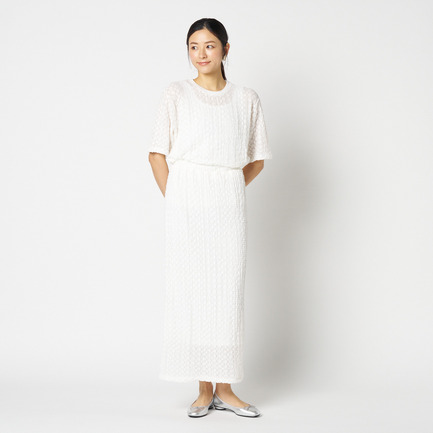 STRETCH LACE BIG T SHIRT 詳細画像 ホワイト 11