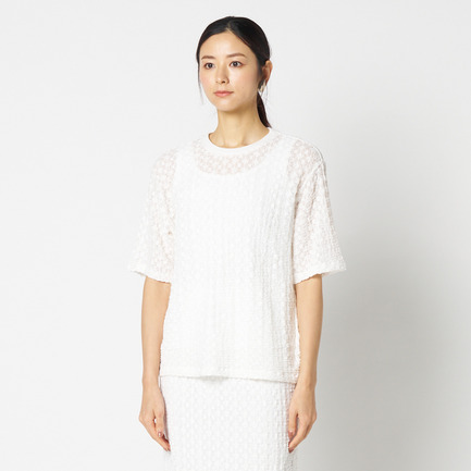 STRETCH LACE BIG T SHIRT 詳細画像 ホワイト 6