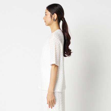 STRETCH LACE BIG T SHIRT 詳細画像 ホワイト 7
