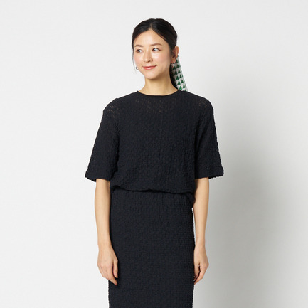 STRETCH LACE BIG T SHIRT 詳細画像 ブラック 1