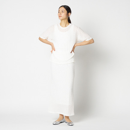 STRETCH LACE TIGHT SKIRT 詳細画像 ホワイト 5