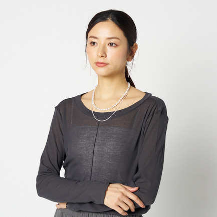 【smooth skin series】wide crew neck 詳細画像 チャコールグレー 1