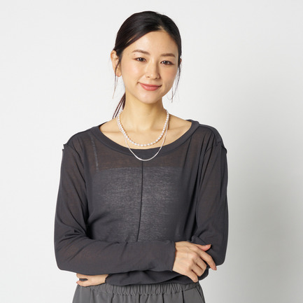 【smooth skin series】wide crew neck 詳細画像 チャコールグレー 2