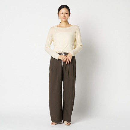 【smooth skin series】wide crew neck 詳細画像 クリーム 8