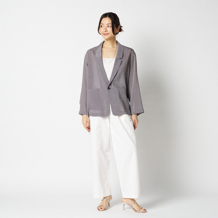 SHEER DOBBY STRIPE JACKET 詳細画像 ミディアムグレー 11