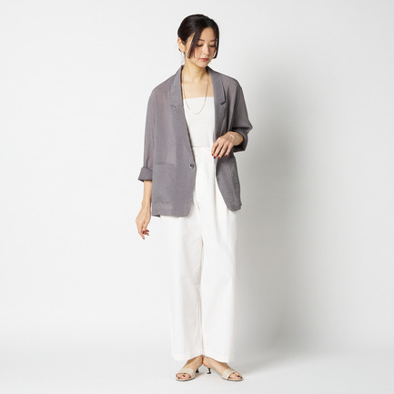 SHEER DOBBY STRIPE JACKET 詳細画像 ミディアムグレー 12
