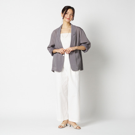 SHEER DOBBY STRIPE JACKET 詳細画像 ミディアムグレー 13