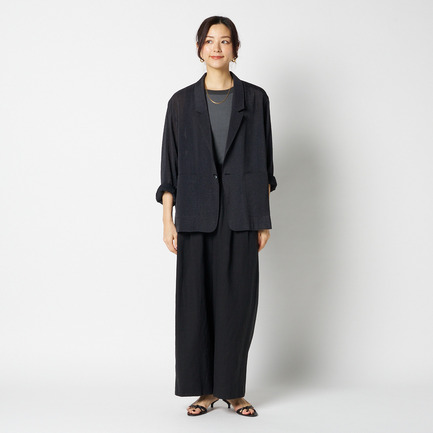 SHEER DOBBY STRIPE JACKET 詳細画像 ブラック 1