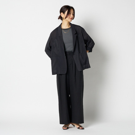 SHEER DOBBY STRIPE JACKET 詳細画像 ブラック 5