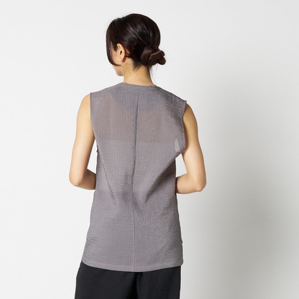 SHEER DOBBY STRIPE VEST 詳細画像 ミディアムグレー 10