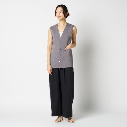SHEER DOBBY STRIPE VEST 詳細画像 ミディアムグレー 11