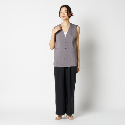 SHEER DOBBY STRIPE VEST 詳細画像 ミディアムグレー 12