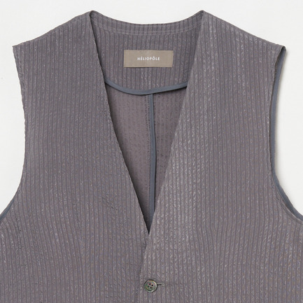 SHEER DOBBY STRIPE VEST 詳細画像 ミディアムグレー 2