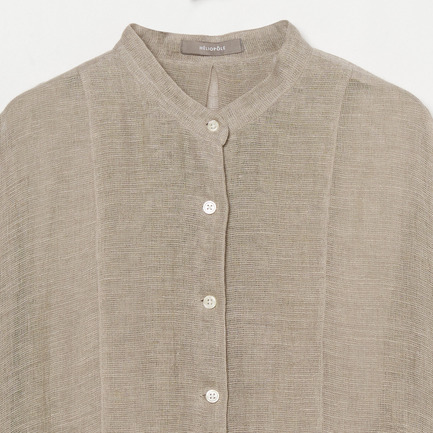 LINEN MESH BAND COLLER SHIRT 詳細画像 ブラック 2