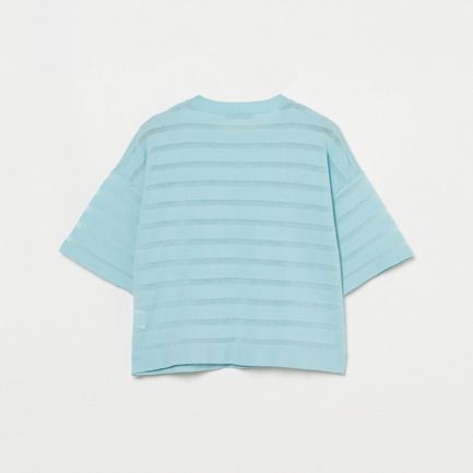 SHEER BORDER KNIT CREW NECK 詳細画像 ライトブルー 1