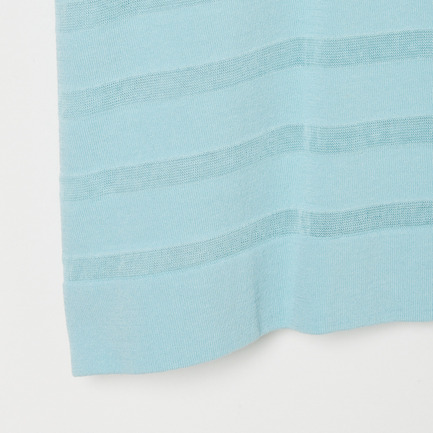 SHEER BORDER KNIT CREW NECK 詳細画像 ライトブルー 4