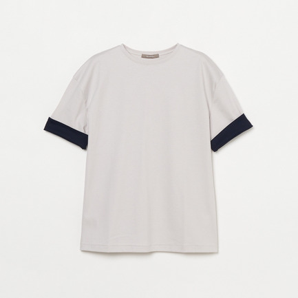 COTTON CONTRAST CUFF TEE