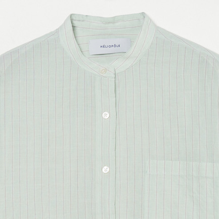 STRIPE BAND COLLER SHIRT 詳細画像 グリーン系 2