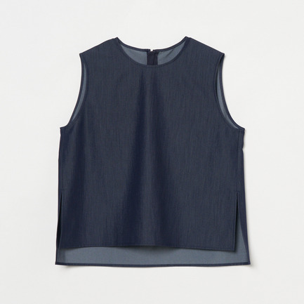 DENIM SLEEVELESS BLOUSE