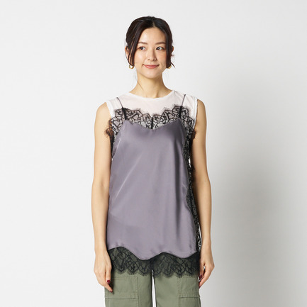 SATIN LACE CAMISOLE 詳細画像 ミディアムグレー 7