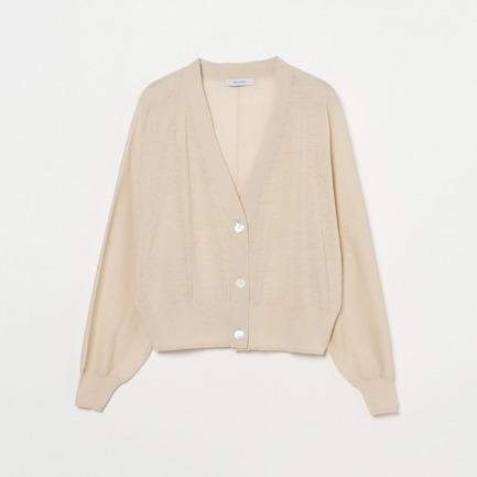 SHEER LINEN KNIT V NECK CARDIGAN
