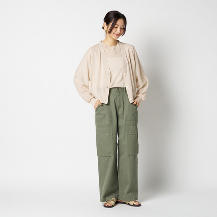 SHEER LINEN KNIT V NECK CARDIGAN 詳細画像 ベージュ 4