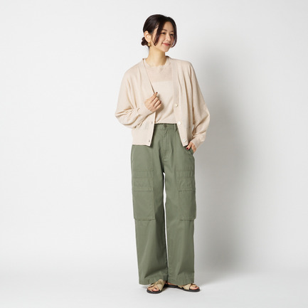 SHEER LINEN KNIT V NECK CARDIGAN 詳細画像 ベージュ 5