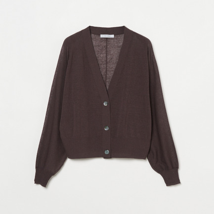 SHEER LINEN KNIT V NECK CARDIGAN