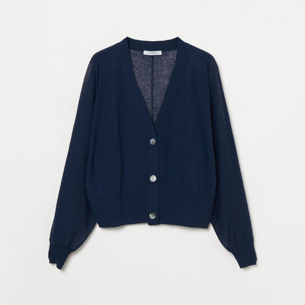 SHEER LINEN KNIT V NECK CARDIGAN