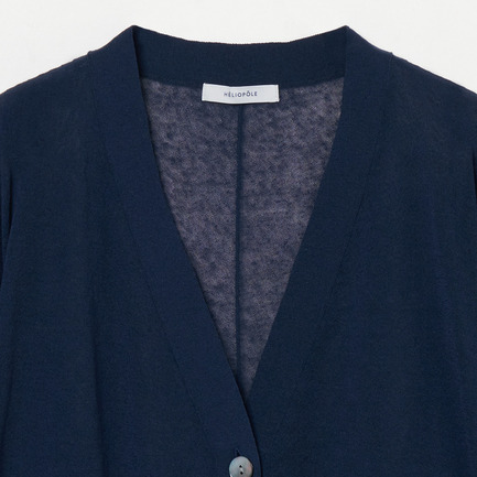 SHEER LINEN KNIT V NECK CARDIGAN 詳細画像 ネイビー 2