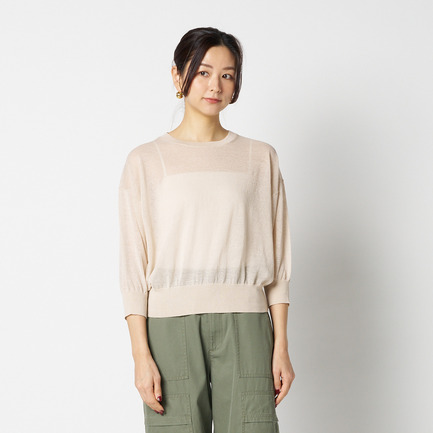 SHEER LINEN KNIT CREW NECK 詳細画像 ベージュ 7