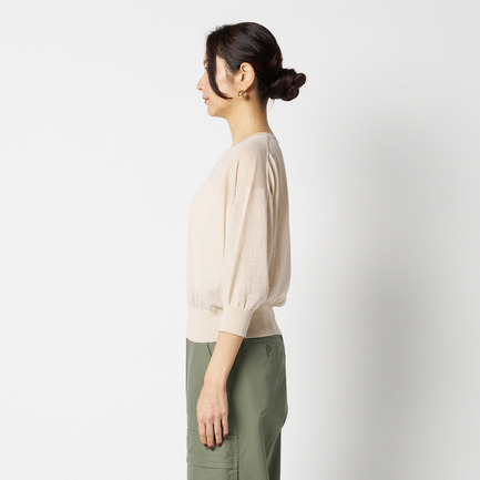 SHEER LINEN KNIT CREW NECK 詳細画像 ベージュ 8