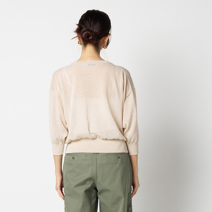 SHEER LINEN KNIT CREW NECK 詳細画像 ベージュ 9