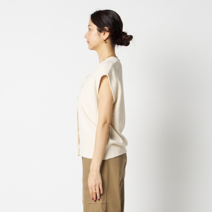 METAL BUTTON KNIT VEST 詳細画像 ベージュ 2