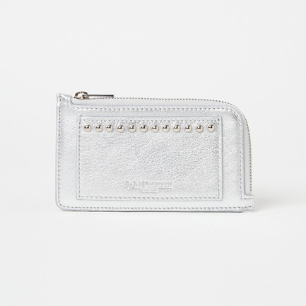ZIP CARD HOLDER WITH STUDS
