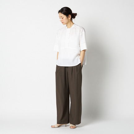 LINEN BLOUSE WITH STITCH 詳細画像 アイボリー 11