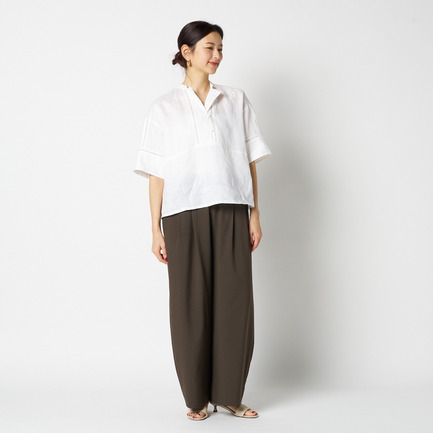 LINEN BLOUSE WITH STITCH 詳細画像 アイボリー 12
