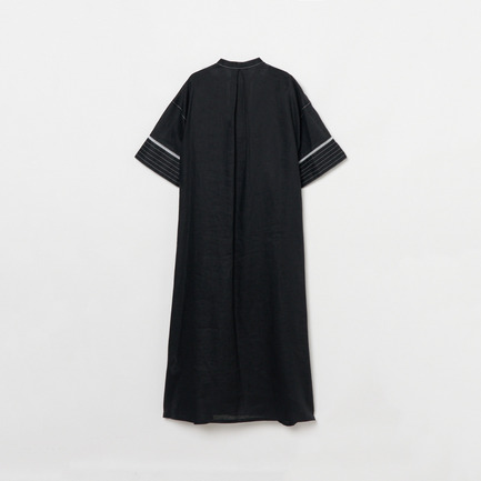 LINEN DRESS WITH STITCH 詳細画像 ブラック 1