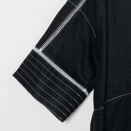 LINEN DRESS WITH STITCH 詳細画像 ブラック 3