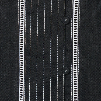 LINEN DRESS WITH STITCH 詳細画像 ブラック 5