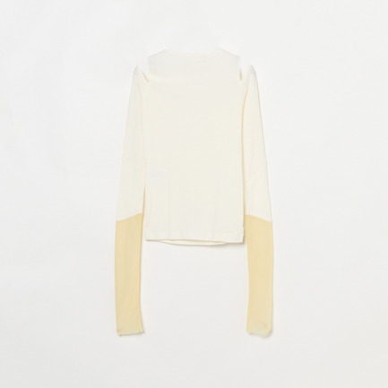 DIAGONAL LONG SLEEVE TOP 詳細画像 ホワイト 1