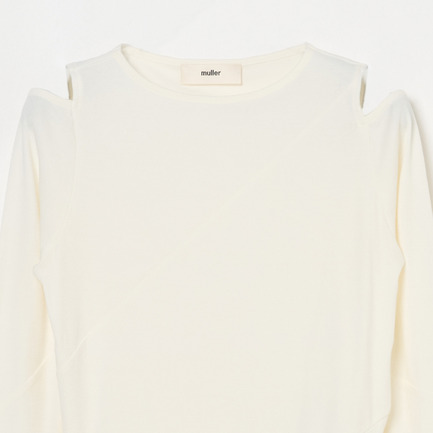 DIAGONAL LONG SLEEVE TOP 詳細画像 ホワイト 2