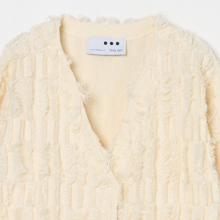 BRIGHT COTTON FRINGE JACKET 詳細画像 アイボリー 2