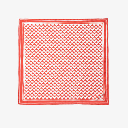 SILK SCARF A WAVE PRINT 詳細画像 レッド 1