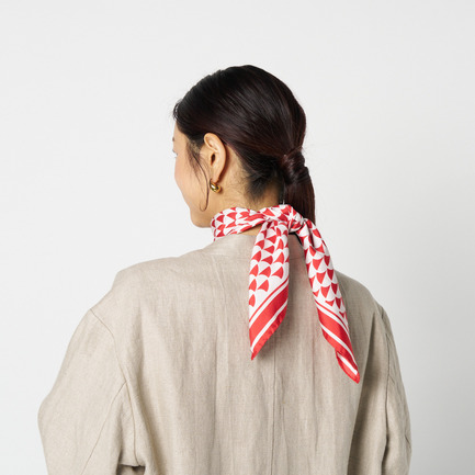 SILK SCARF A WAVE PRINT 詳細画像 レッド 10