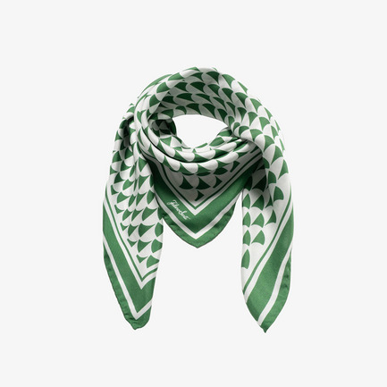 SILK SCARF A WAVE PRINT 詳細画像 グリーン 3