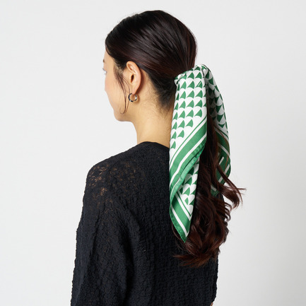 SILK SCARF A WAVE PRINT 詳細画像 グリーン 6